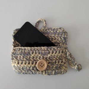 Serenity and Luxe Gray & Soft Yellow Crochet Phone Case - BRAND NEW